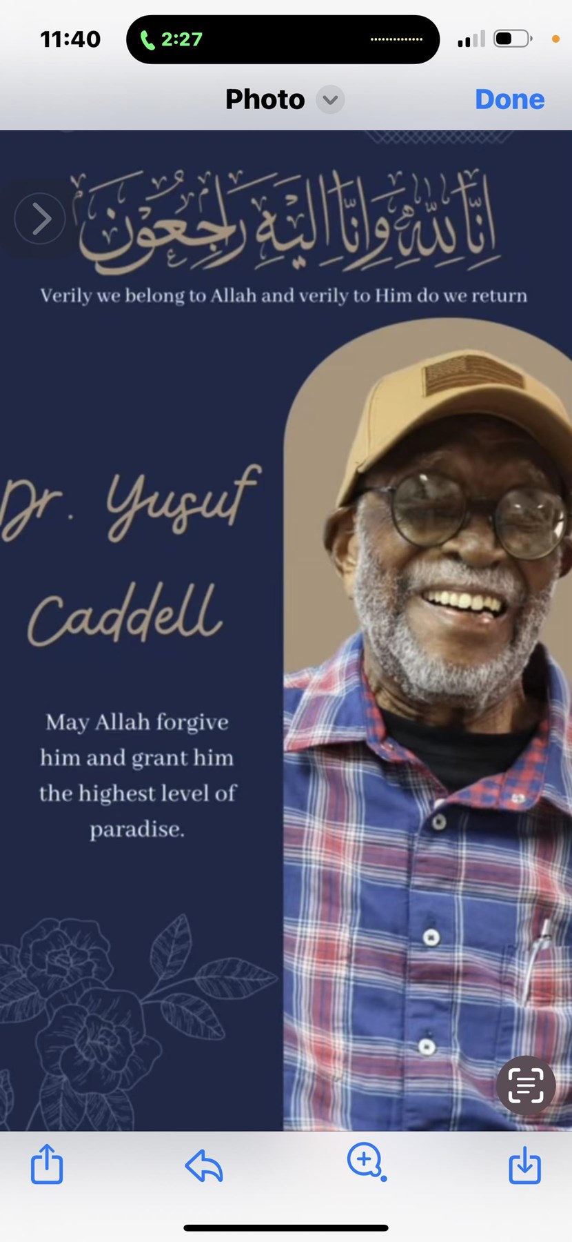 Obituary of Joseph Lee Caddell