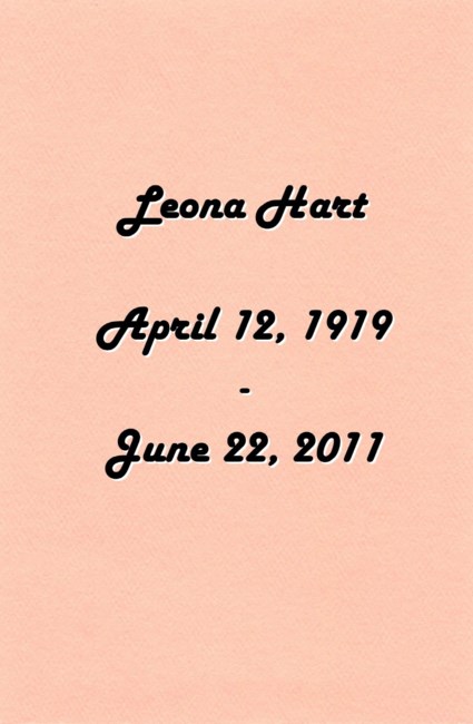 Obituary of Leona Holtzclaw Hart
