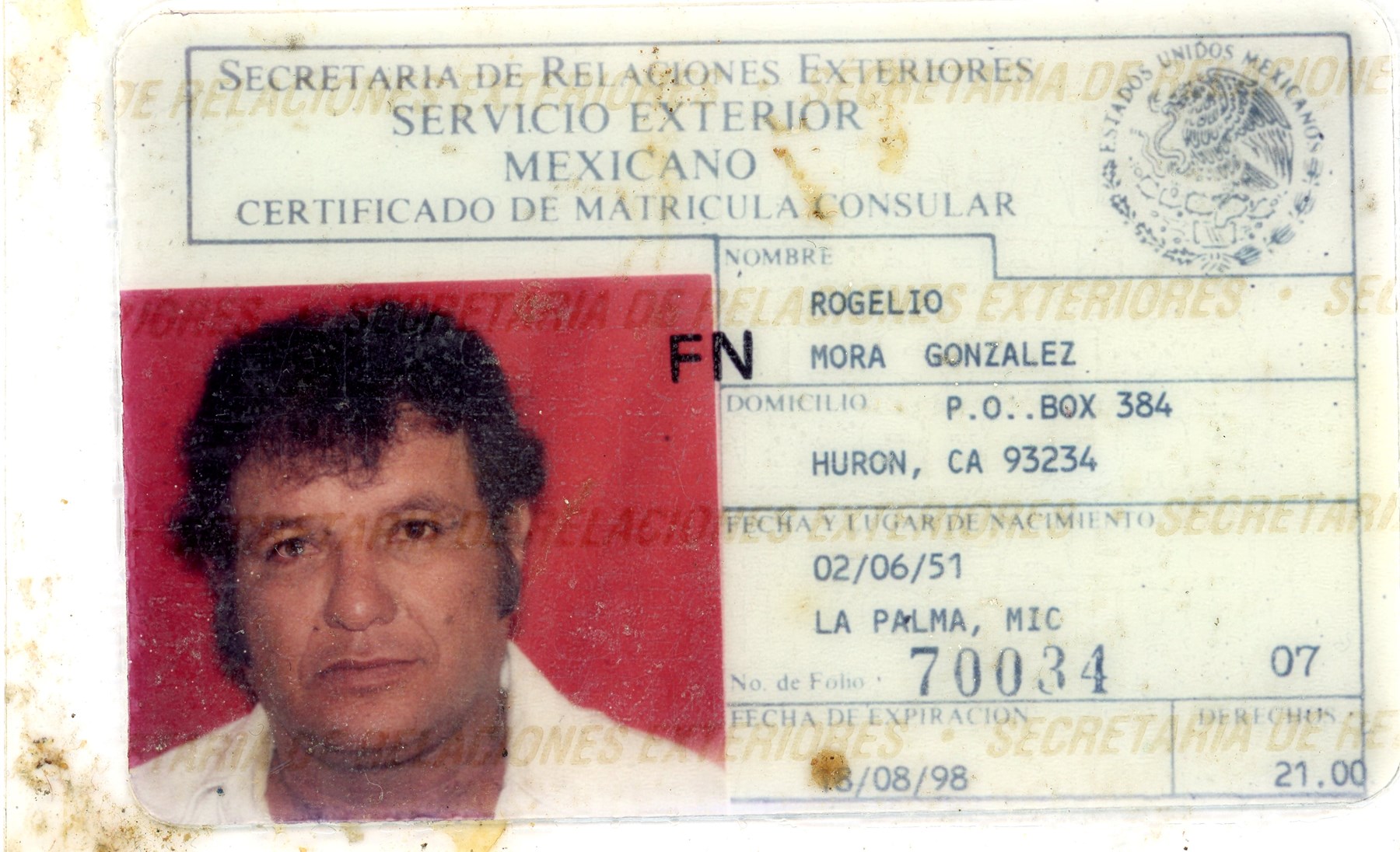 Obituary of Rogelio Mora Gonzalez