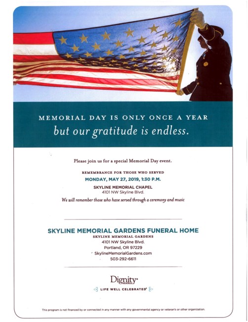 Obituary of Service of Rememberance
