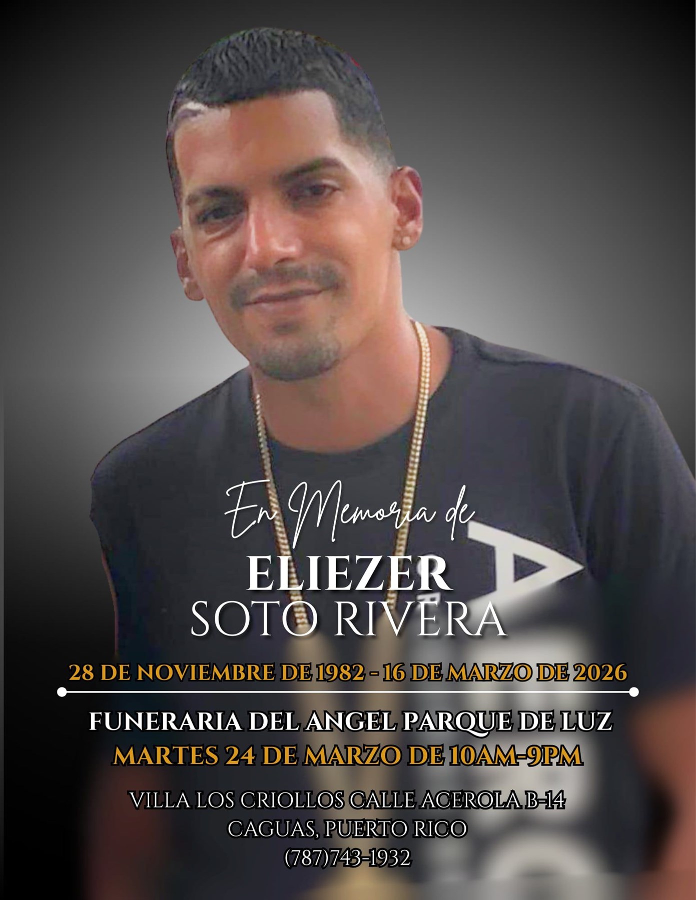 Avis de décès de Eliezer Soto Rivera