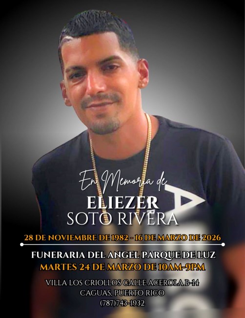 Avis de décès de Eliezer Soto Rivera