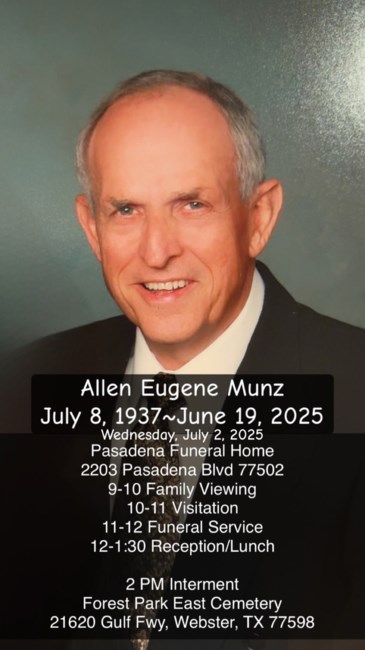Avis de décès de Allen Eugene Munz