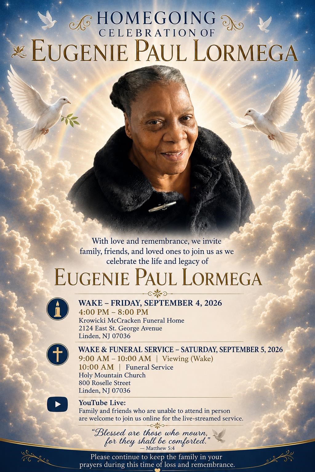 Obituary of Eugenie Paul Lormega