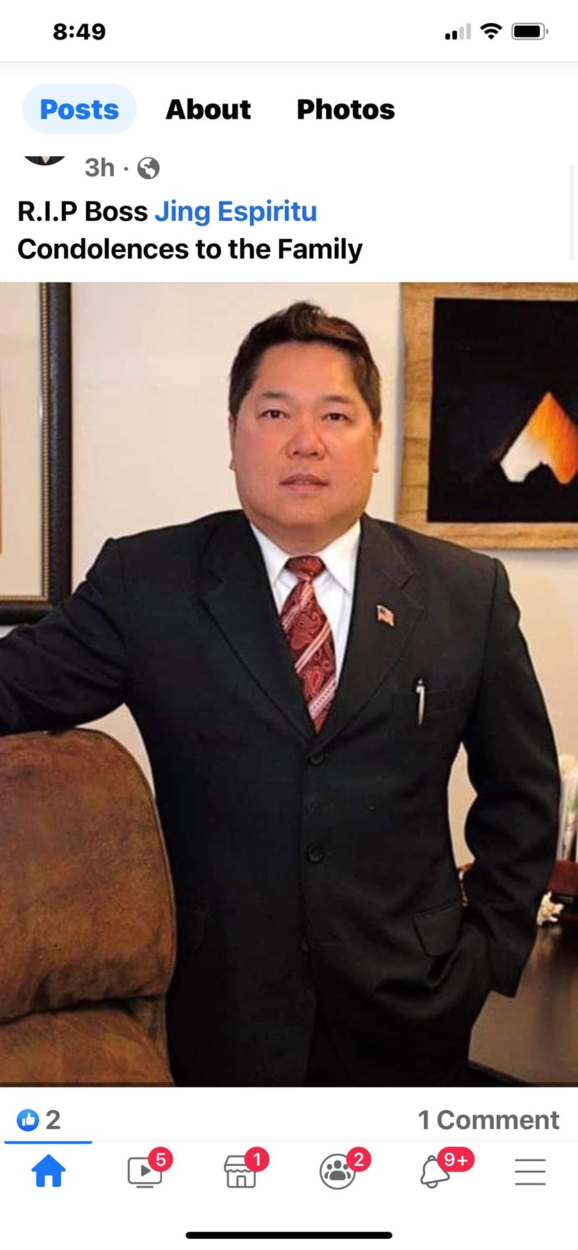 Obituary of Wilfredo V Espiritu