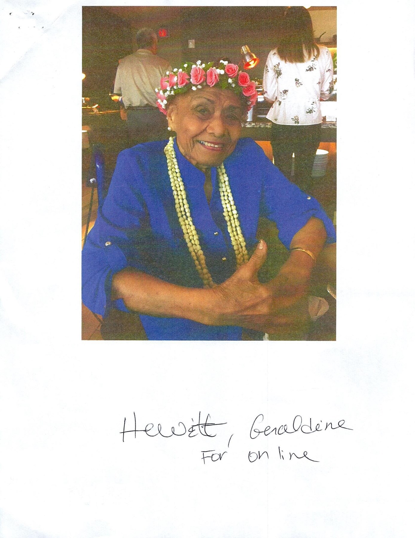 Obituary of Geraldine Leimamo Maika'i Hewett