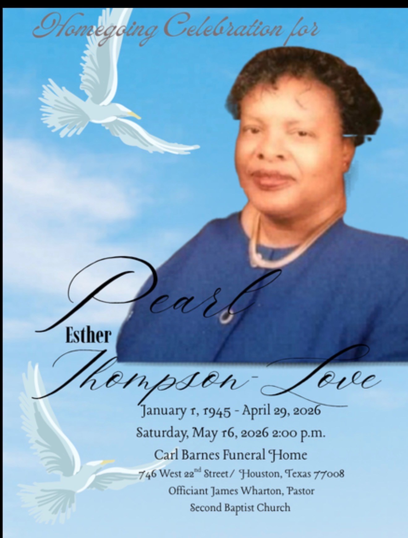 Obituary of Pearl Esther Love