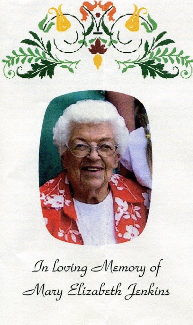 Obituary of Mary E Jenkins