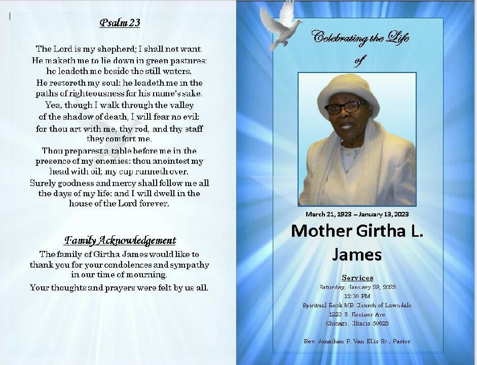 Obituary of Girtha L James