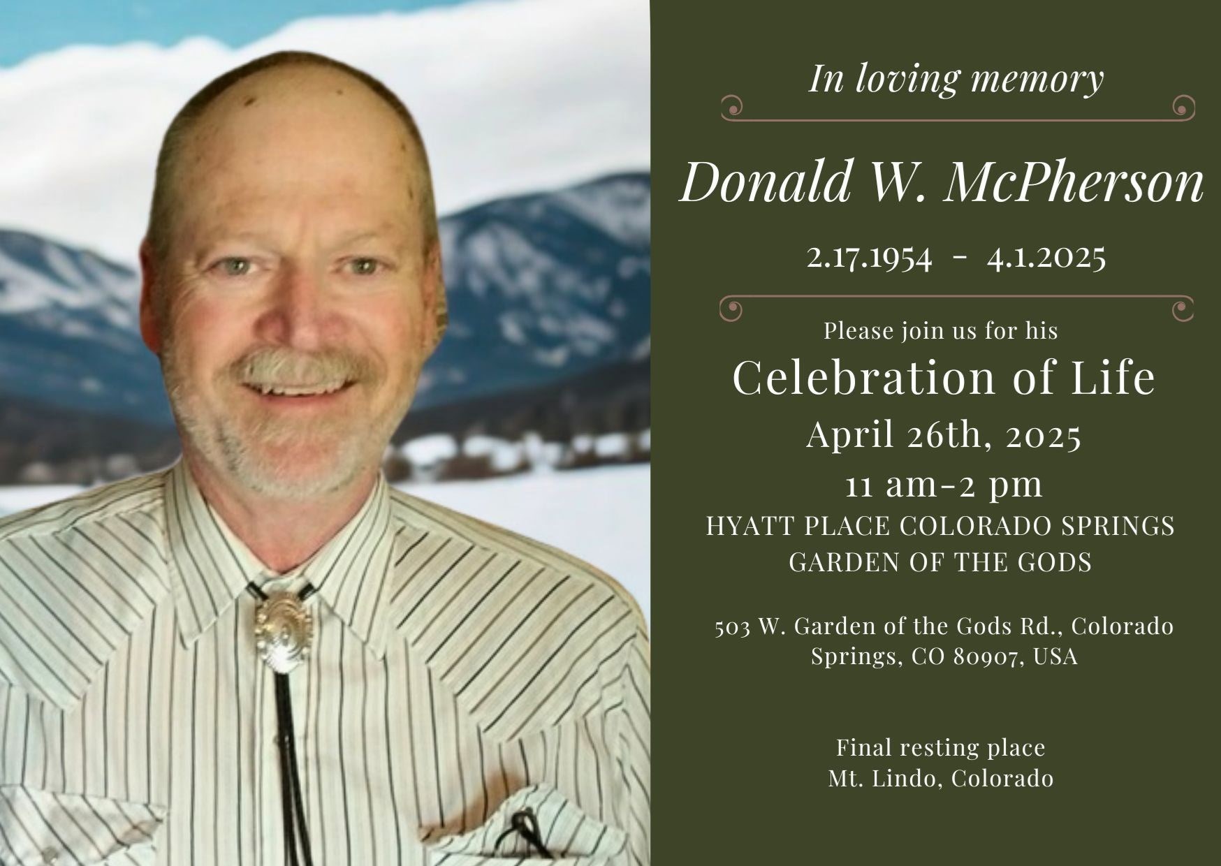Obituary of Donald McPherson