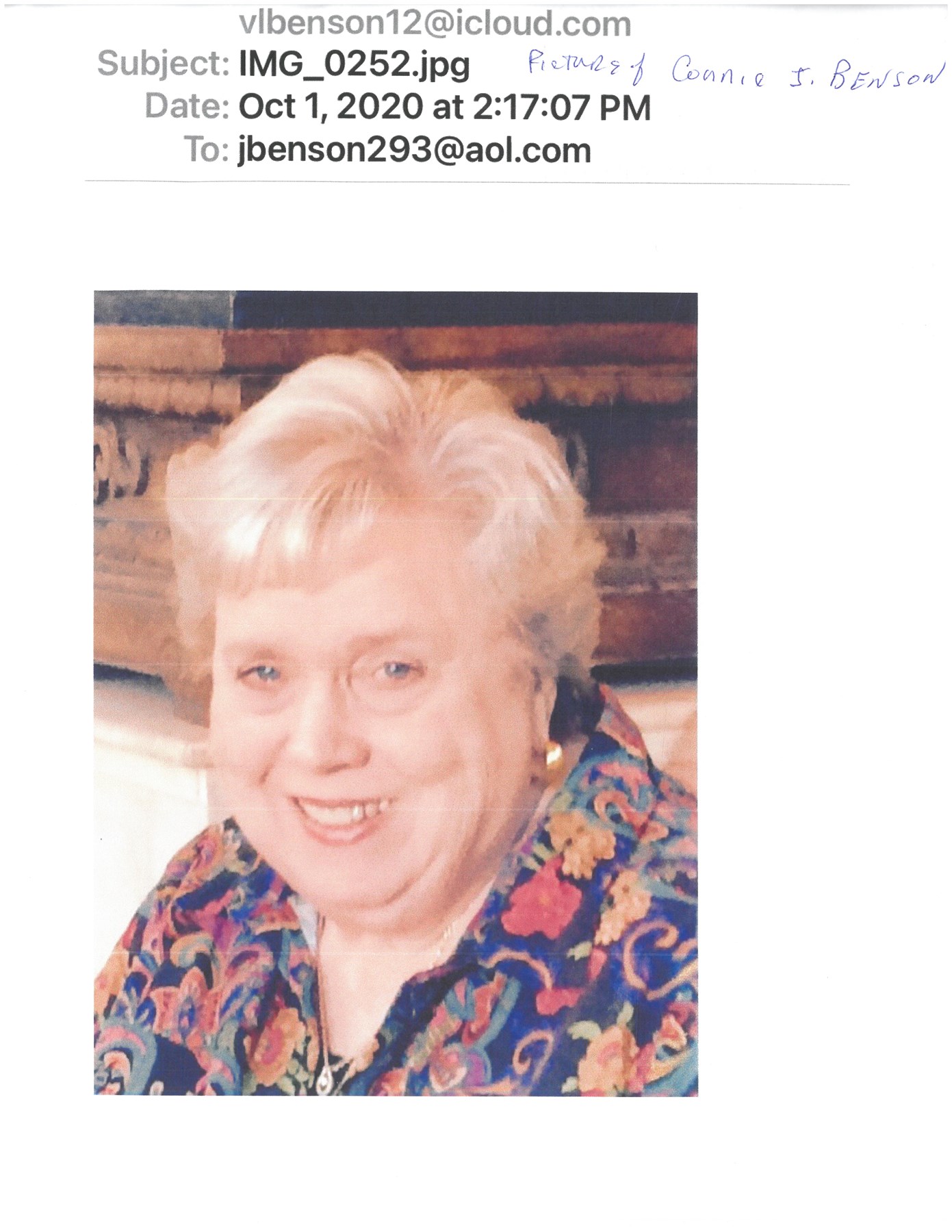 Obituary of Connie Jean Benson