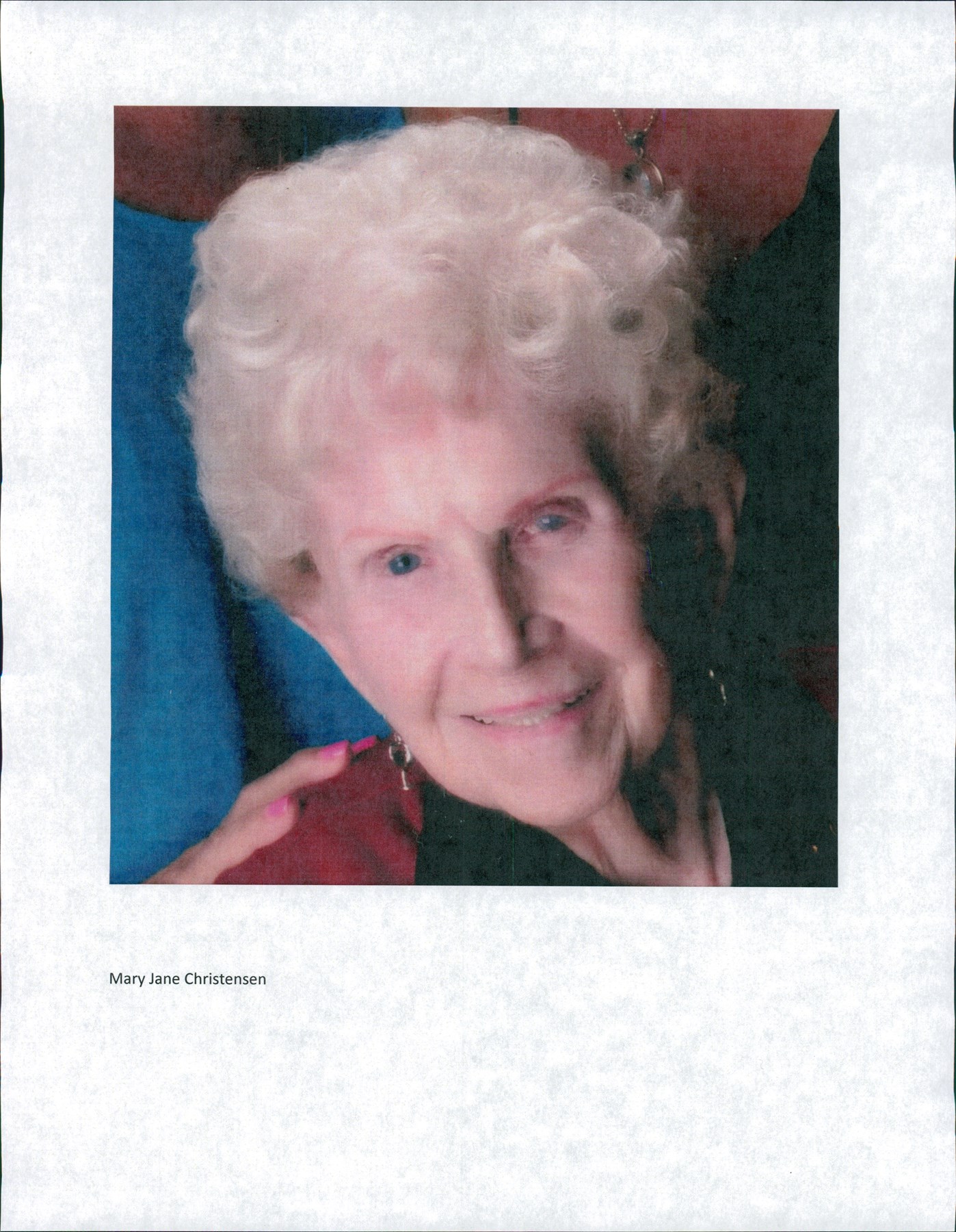 Obituary of Mary Jane Christensen