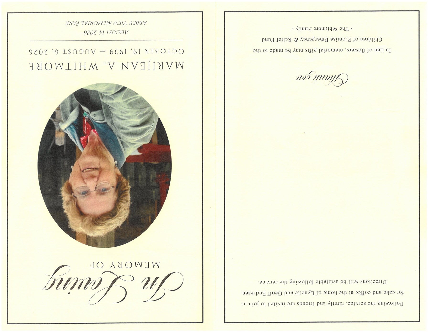 Obituary of Marijean Agnes Whitmore