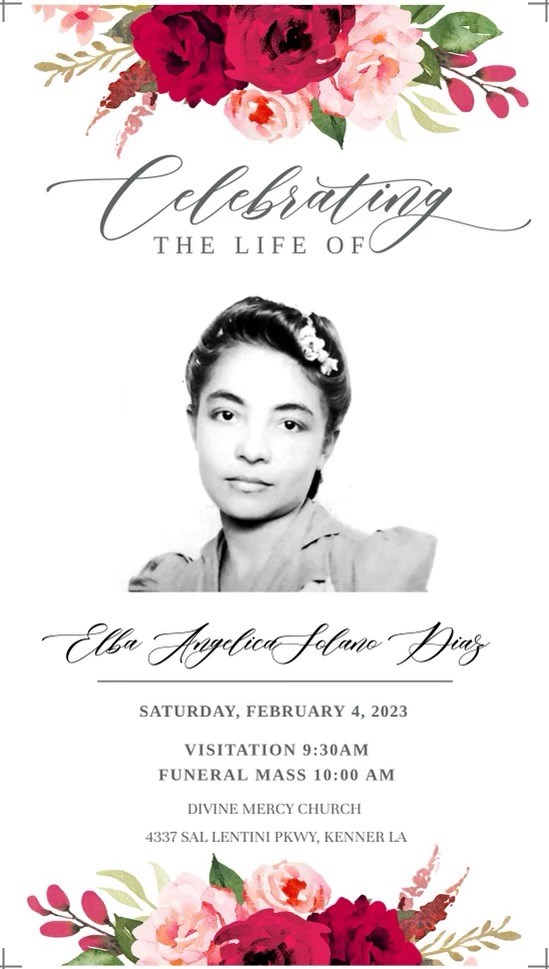 Obituary of Elba Angelica Solano Diaz