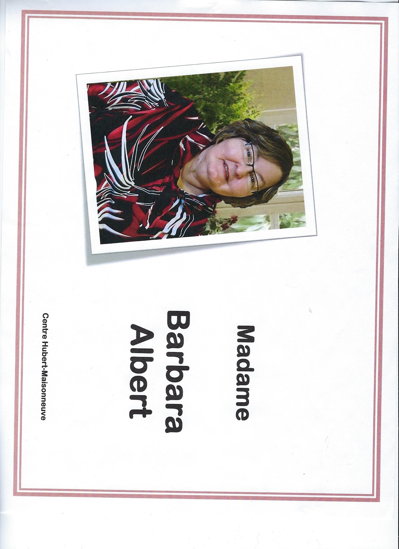 Obituary of Barbara Albert