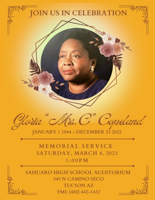 Obituary of Gloria M Copeland