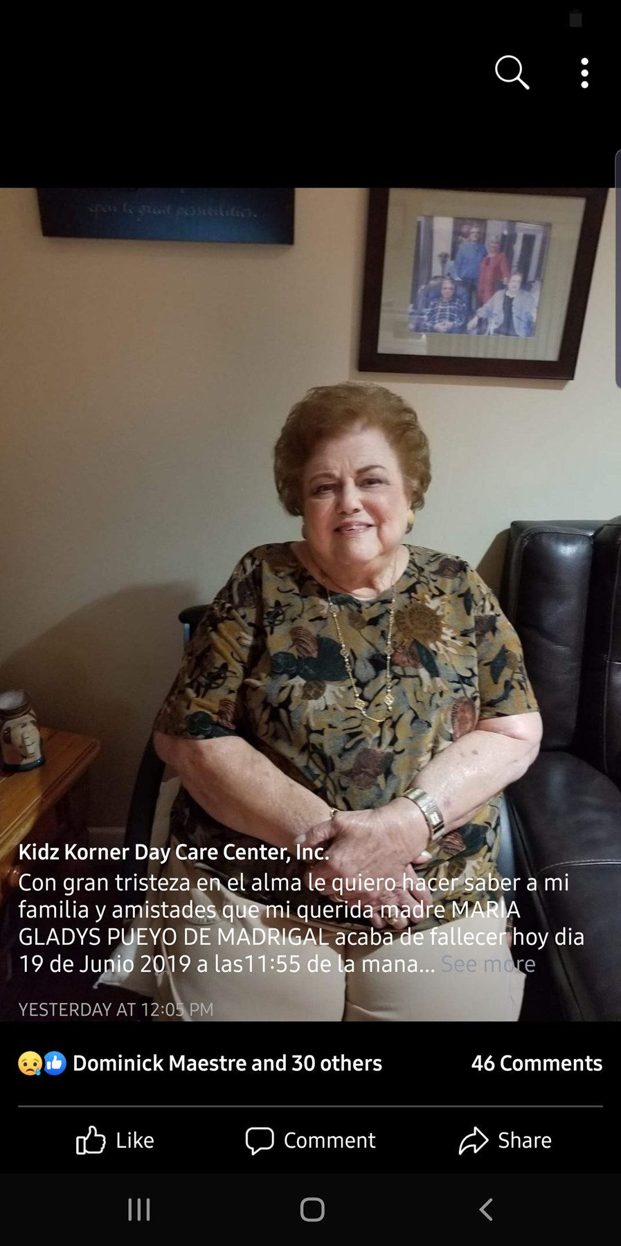 Obituary of Maria G Madrigal