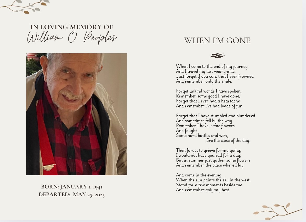Obituary of William Owen Peoples