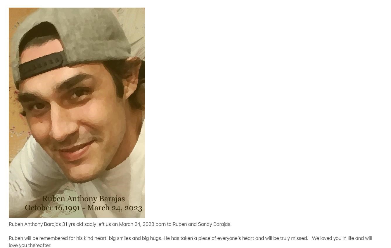 Obituary of Ruben Anthony Barajas