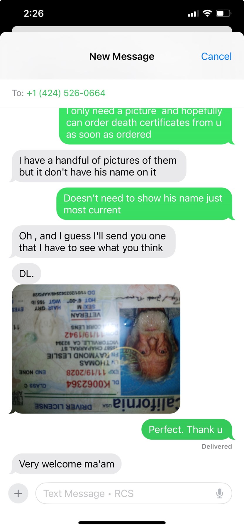 Obituary of Raymond Leslie Thomas