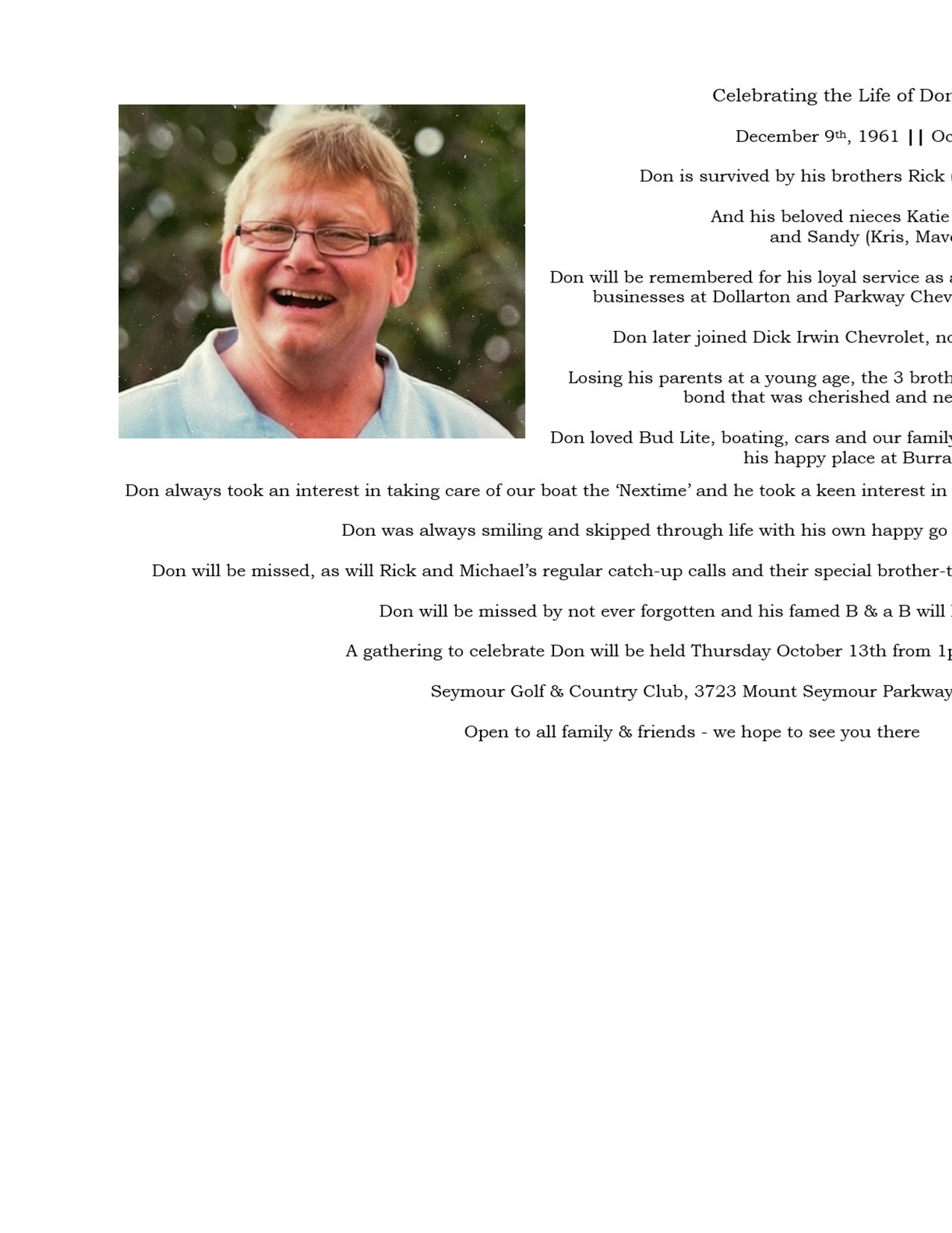 Obituary of Donald William Nex++++++++++++++++++++++++++++++++++++++++++++++++++++++++++++++++++