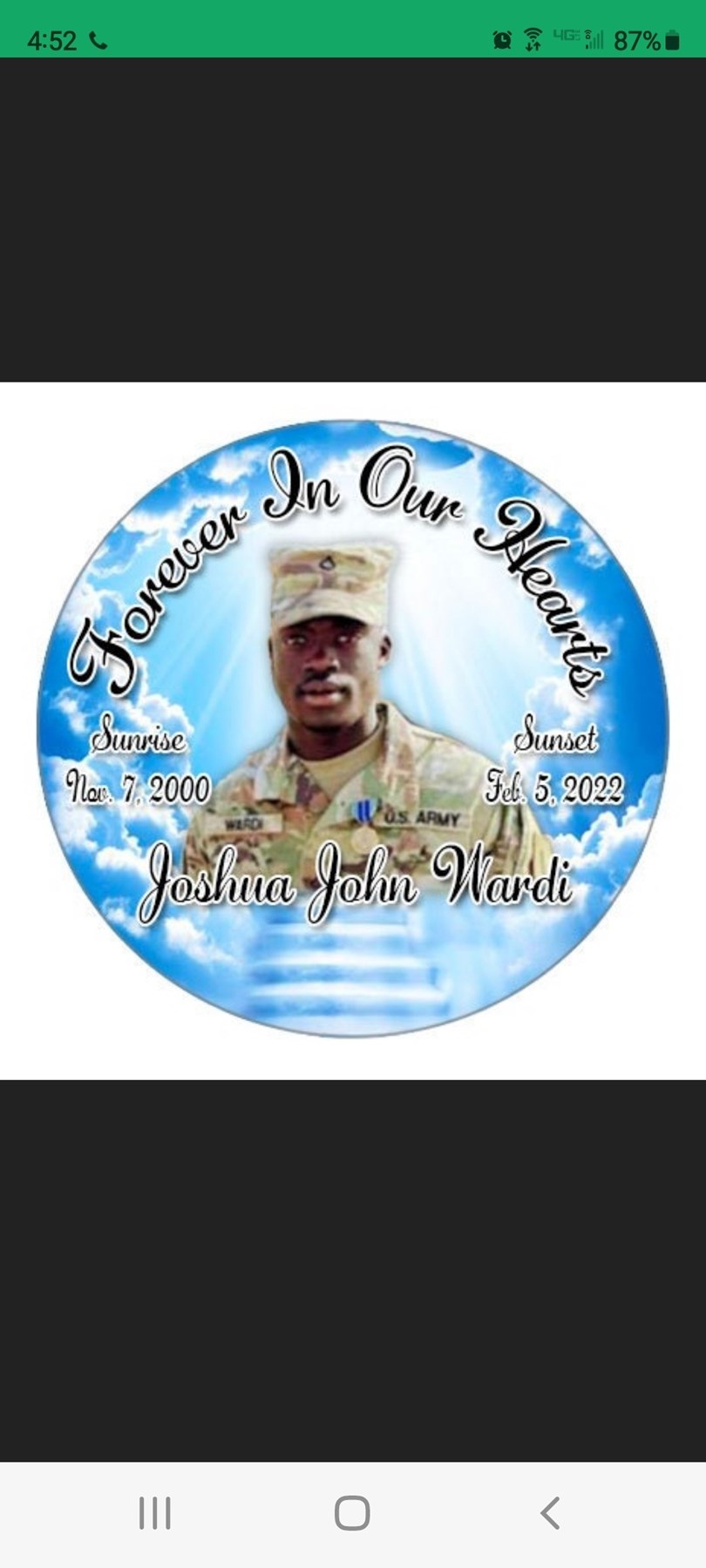 Obituary of SPC. Joshua J. Wardi