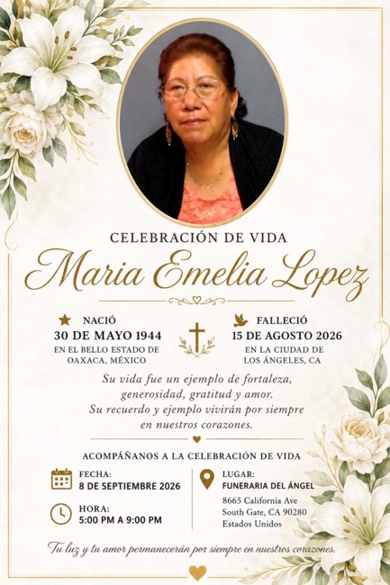 Obituary of Emelia Lopez "Guera"
