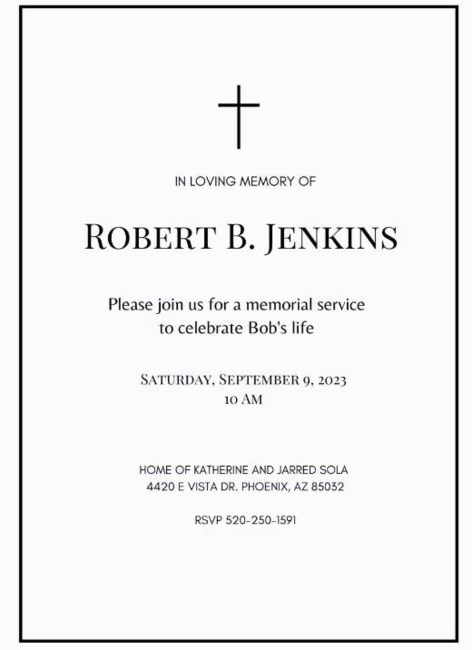 Obituary of Robert B Jenkins