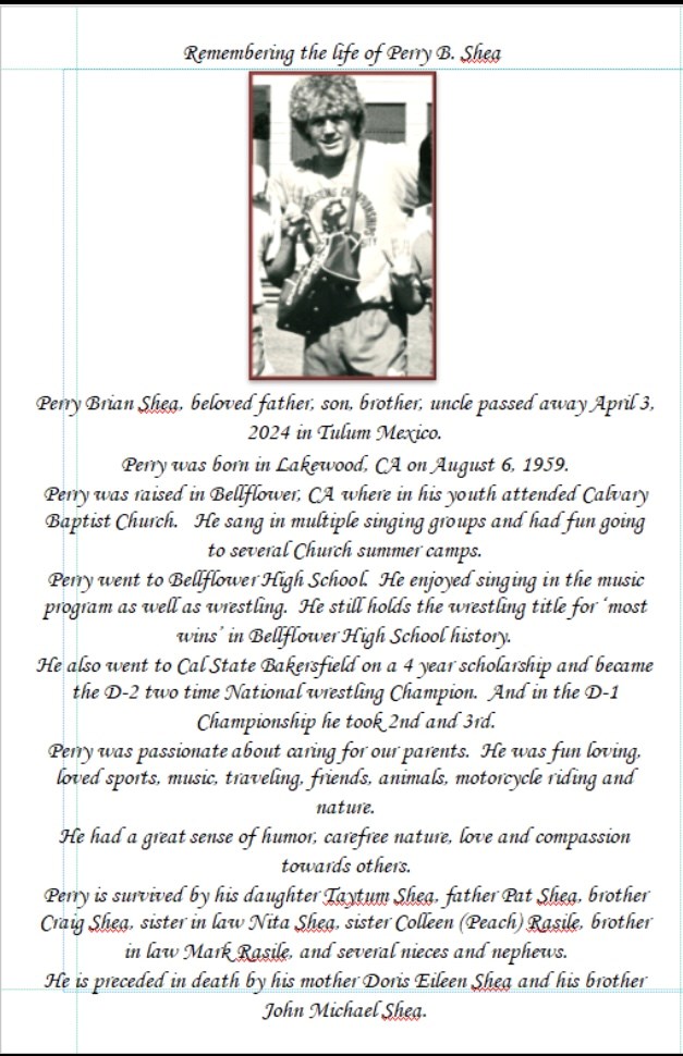 Obituary of Perry Brian Shea