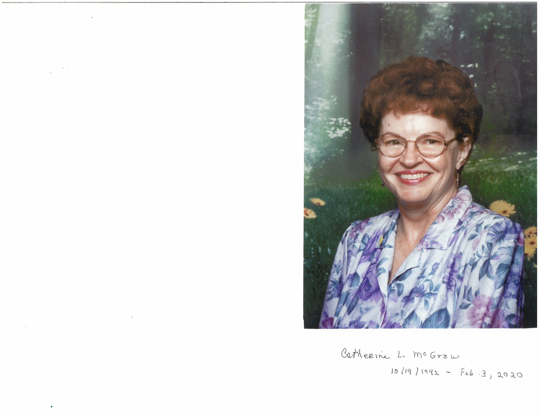 Obituary of Catherine L. McGraw