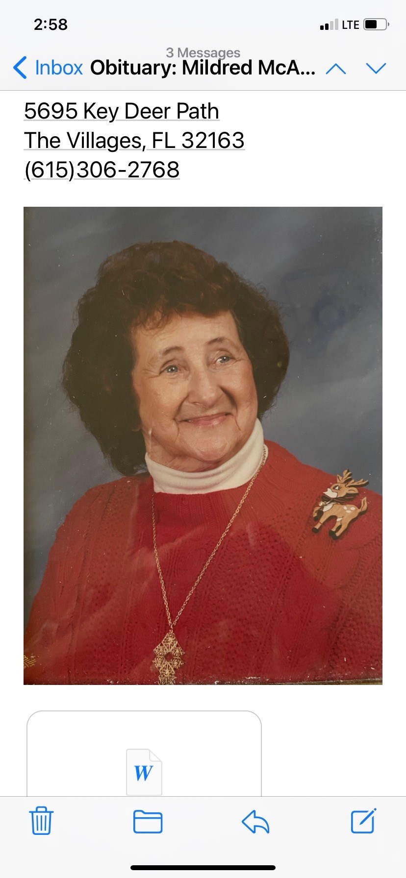 Obituary of Mildred Beatrice McAninch