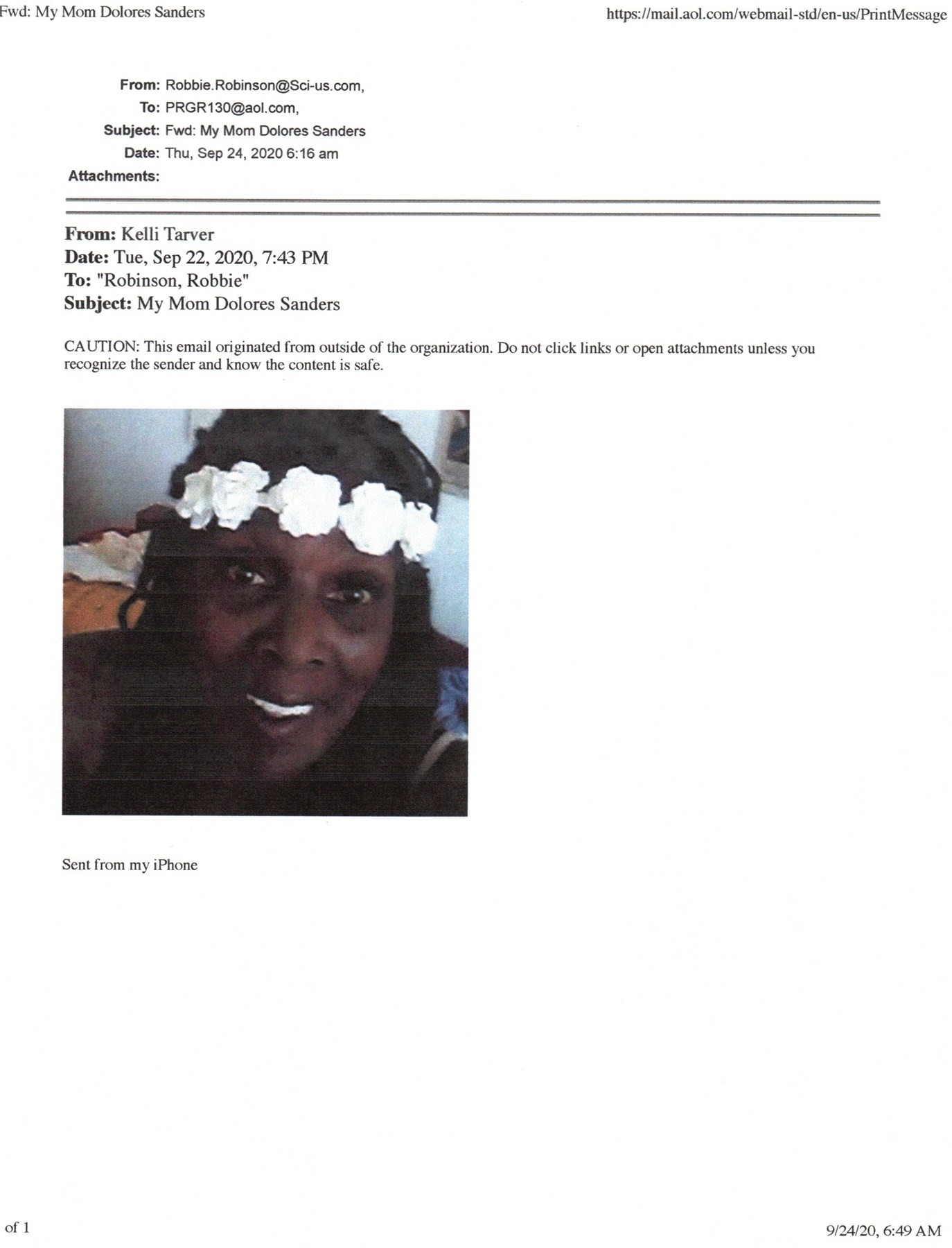 Obituary of Dolores Sanders