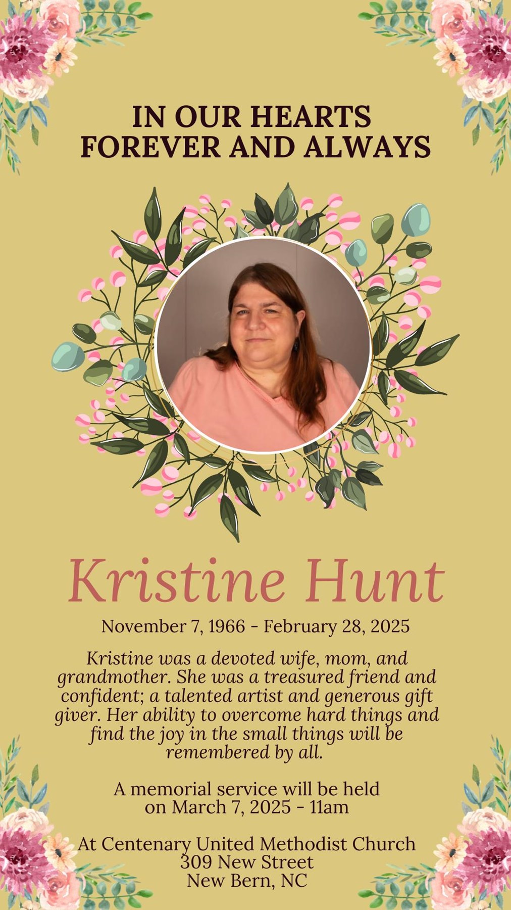 Obituary of Kristine Farnharm Hunt