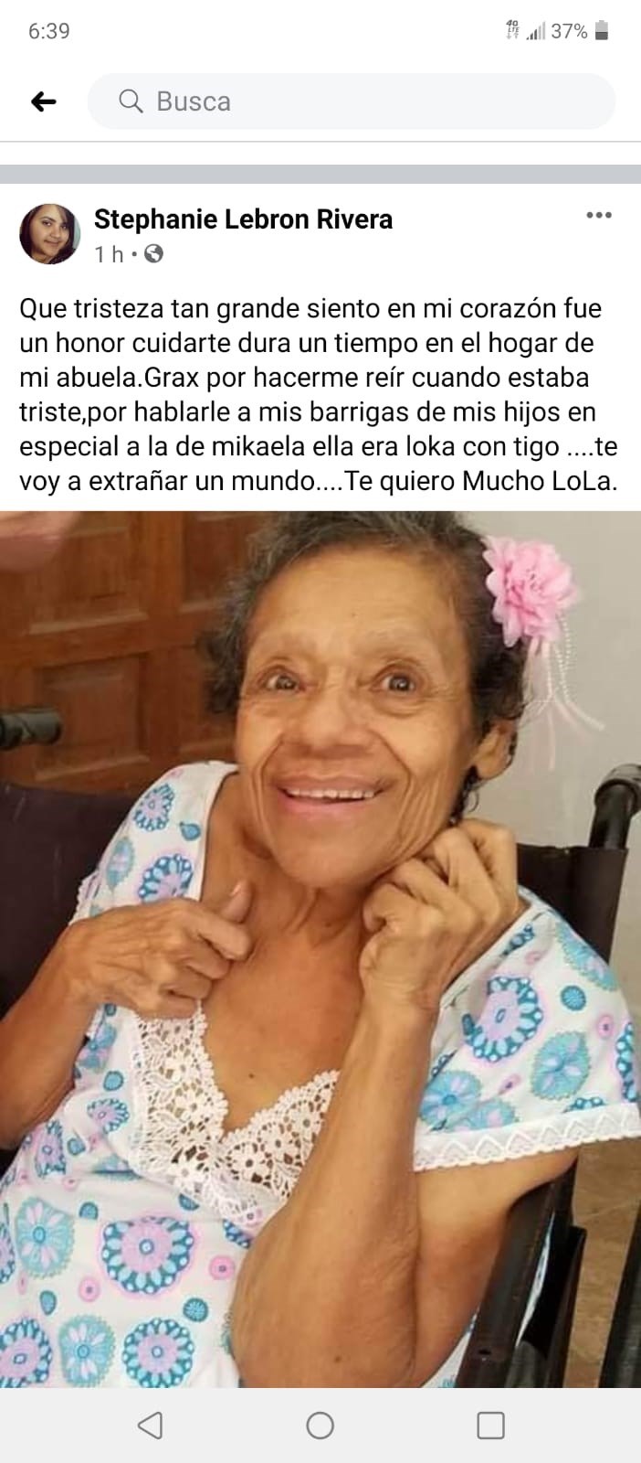 Obituary of Sra. María Dolores Mejías Molina