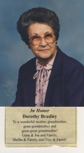 Obituary of Dorothy Ross Bradley