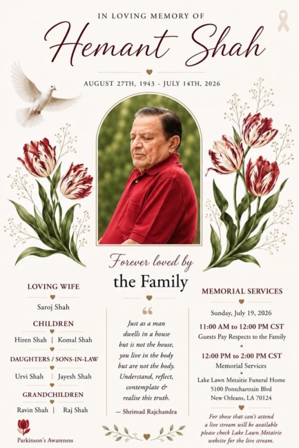 Obituary of Hemant H. Shah