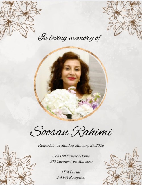 Obituario de Soosan Rahimi