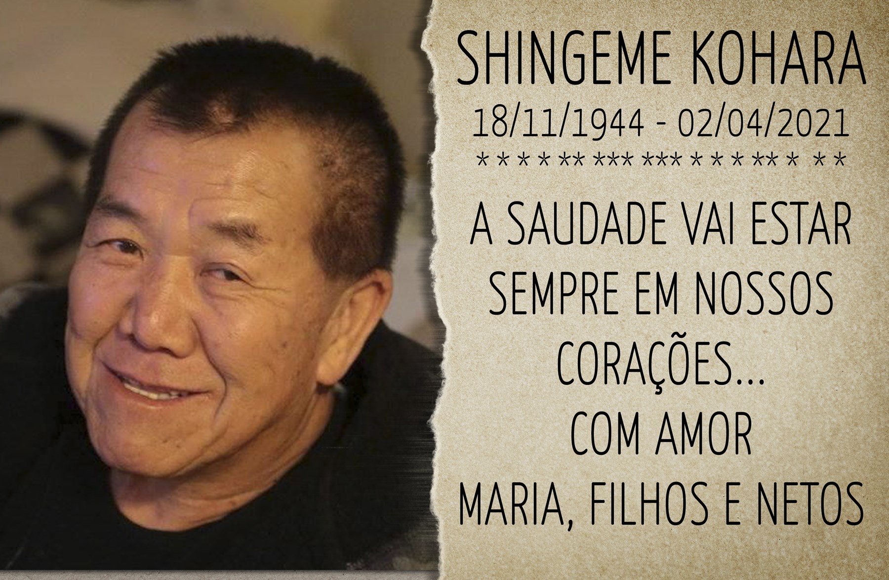 Obituary of Shingeme Kohara