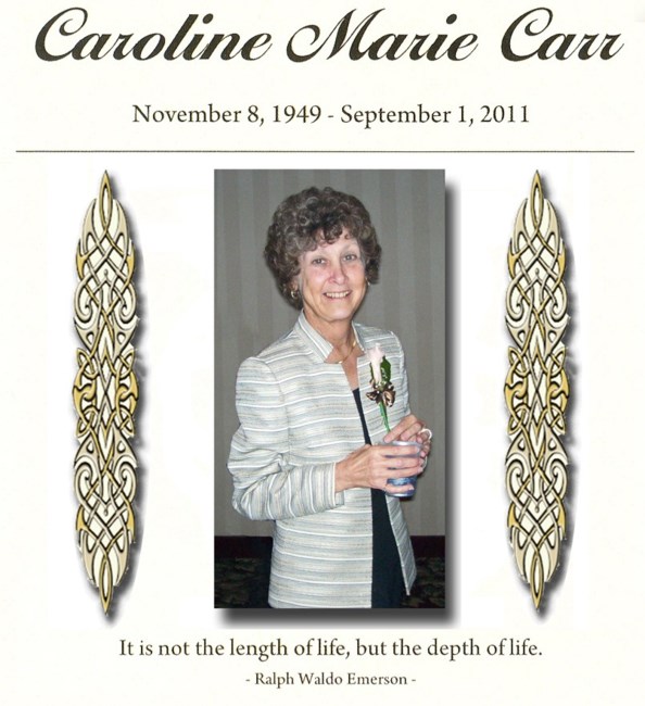 Obituary of Caroline Carrie Marie Driscoll Carr