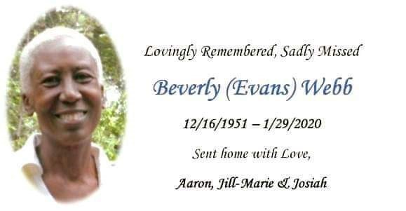 Obituary of Beverly C. Evans Webb