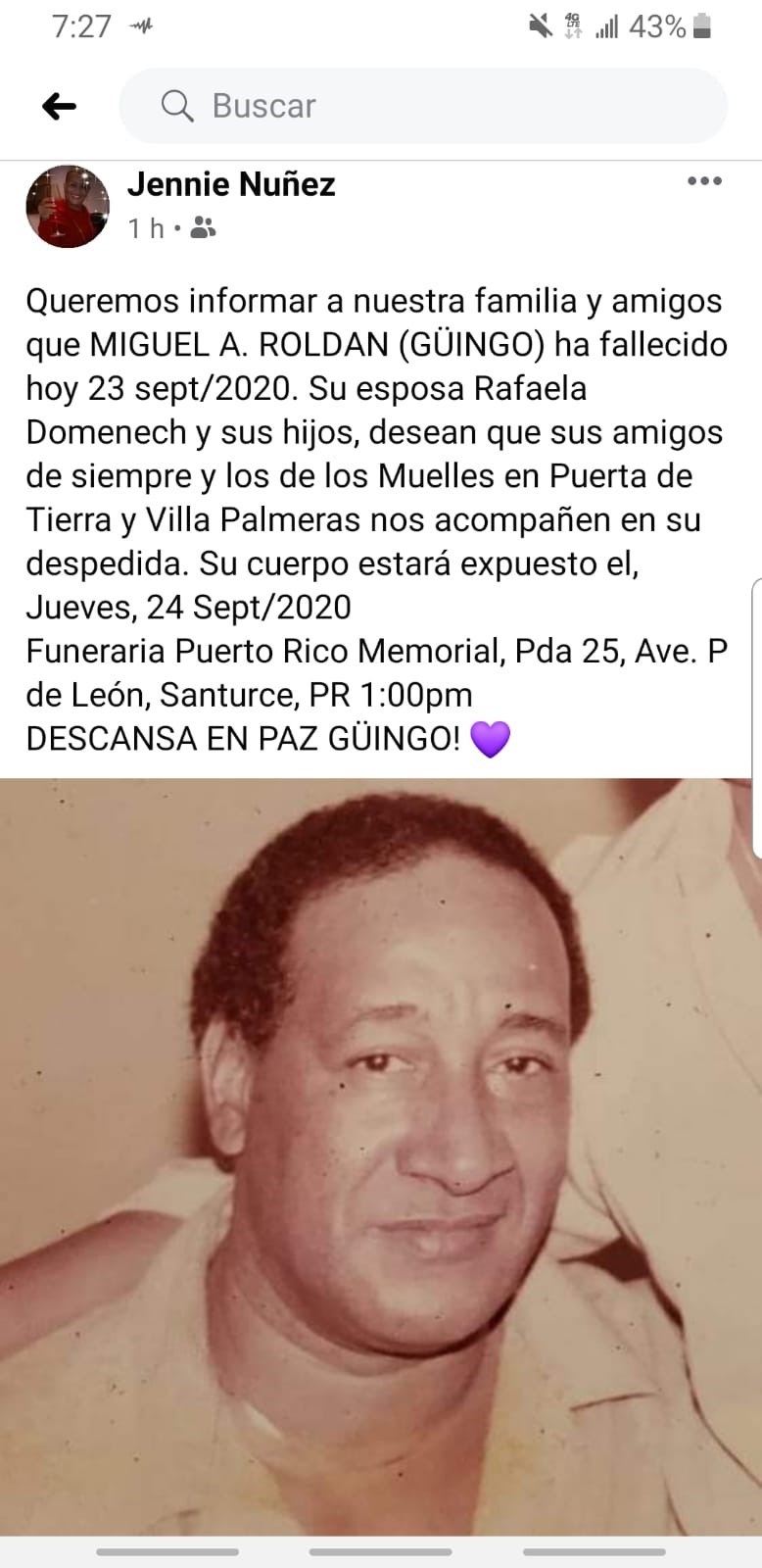 Obituary of Miguel Ángel Roldán Torres