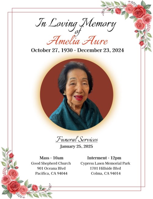 Obituary of Amelia Ocampo Aure