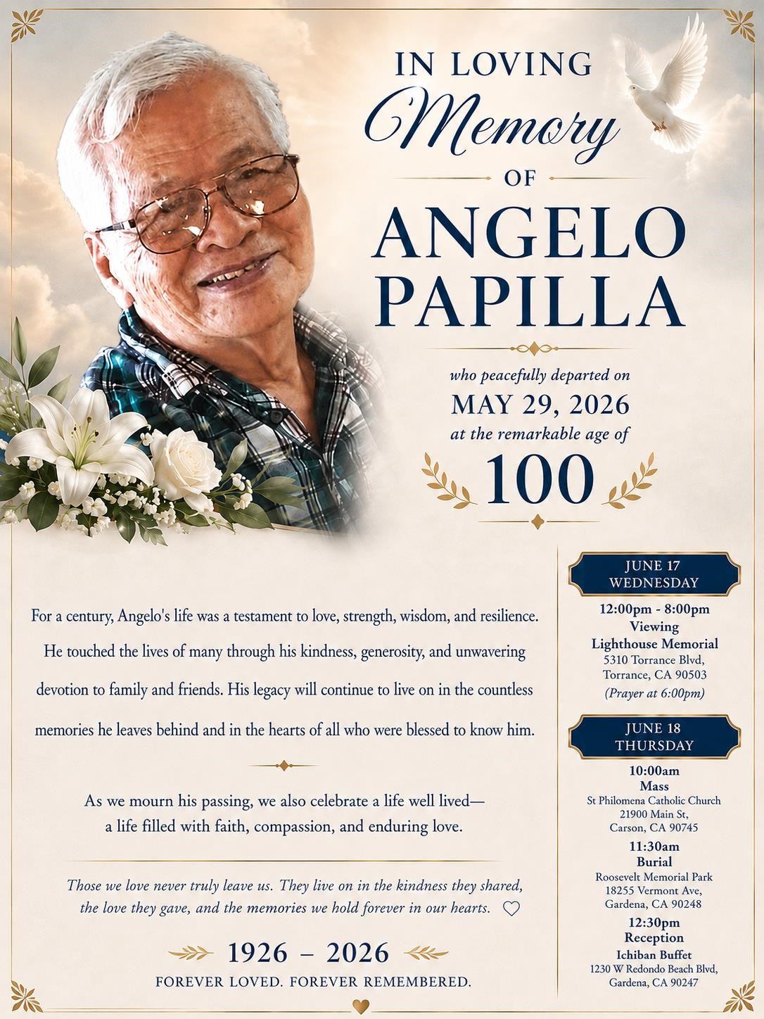 Obituary of Angelo Quintans Papilla