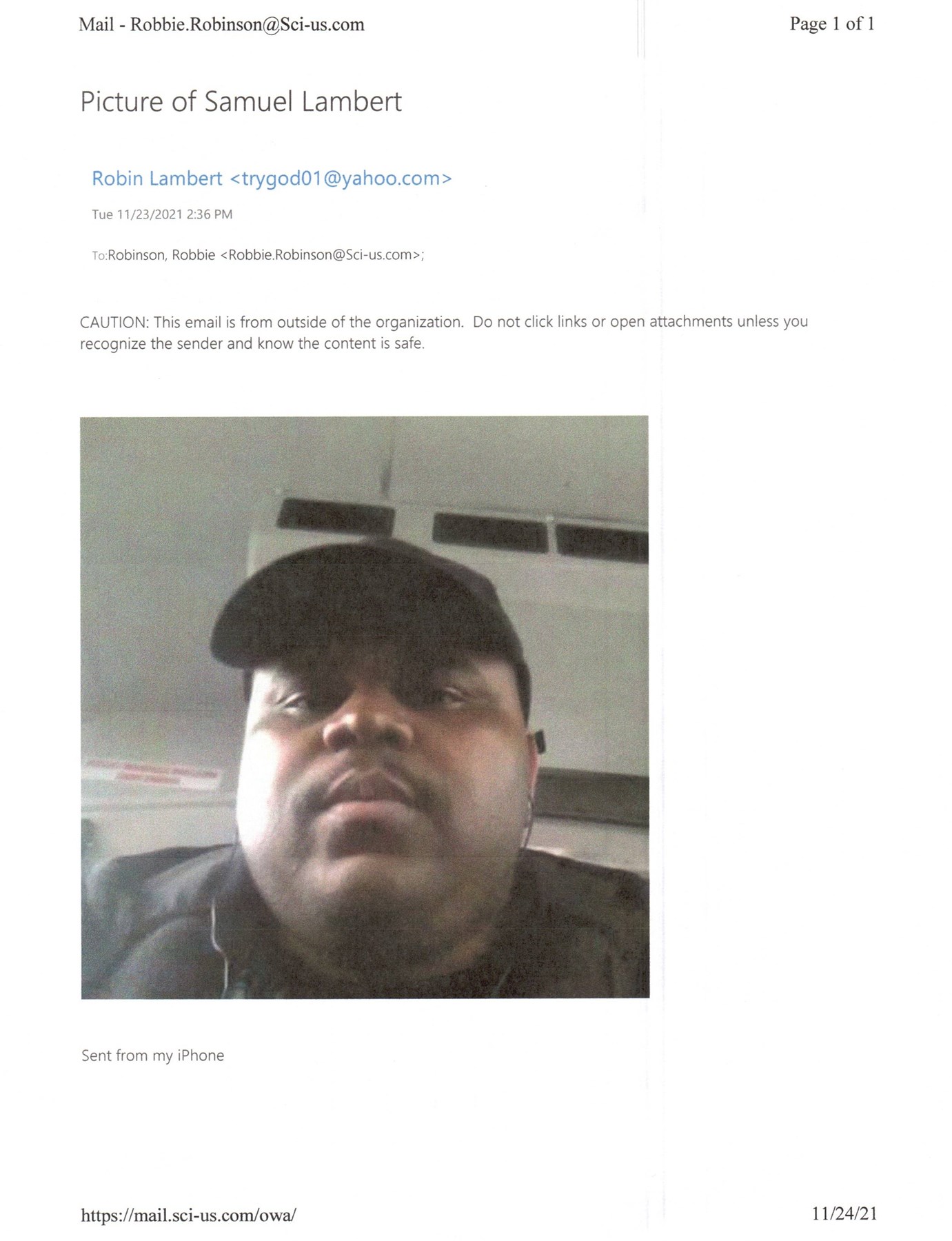 Obituary of Samuel Lee Lambert