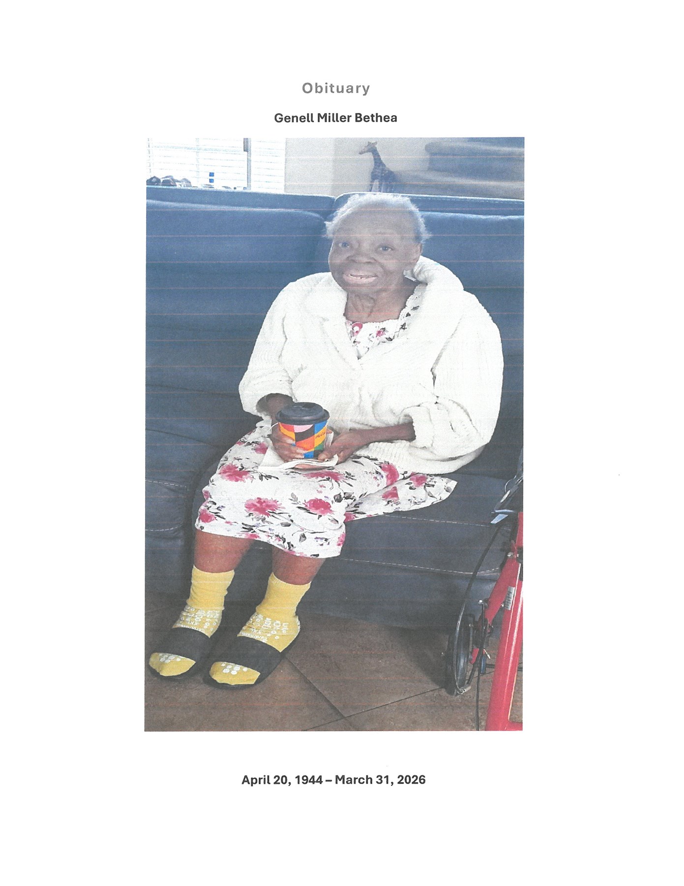 Obituary of Genell Miller Bethea