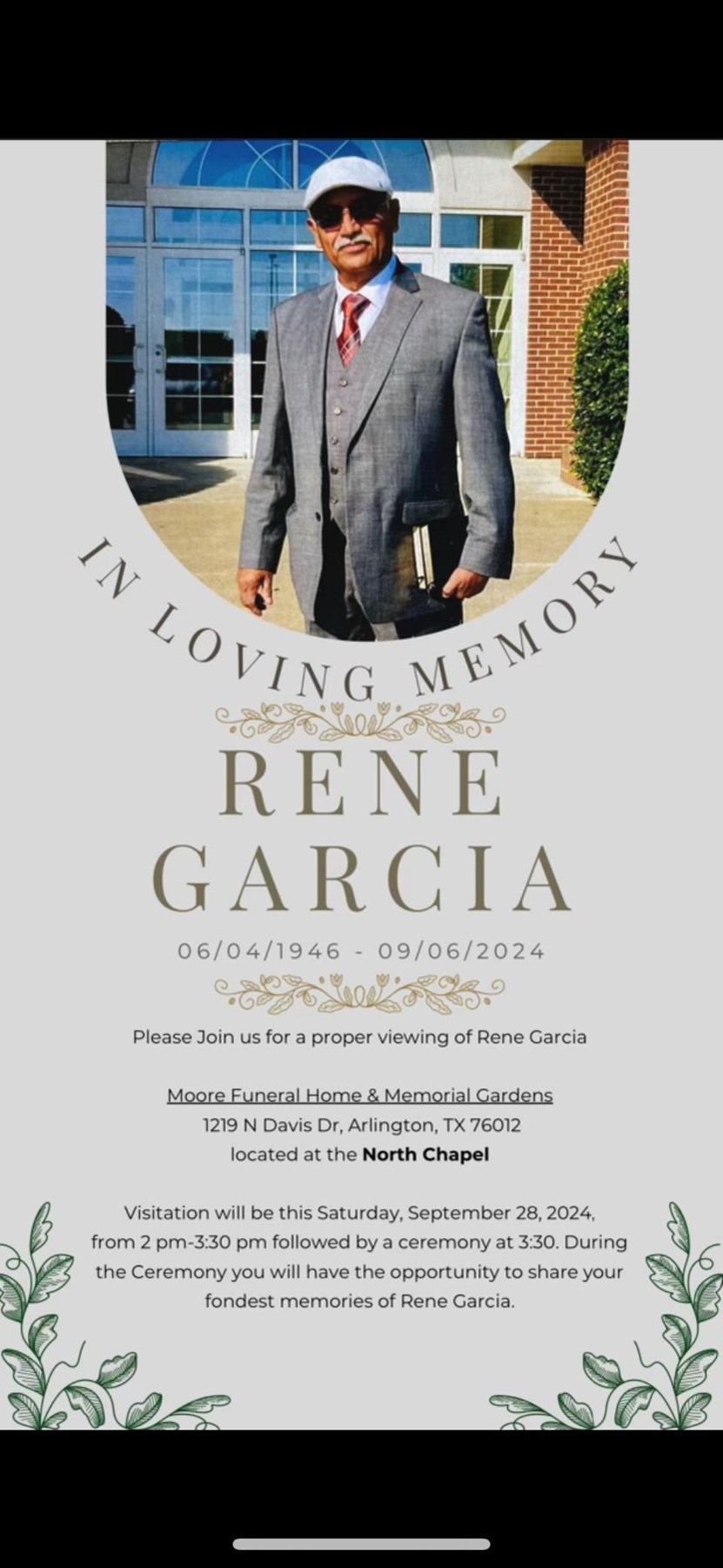 Obituary of Rene Garcia