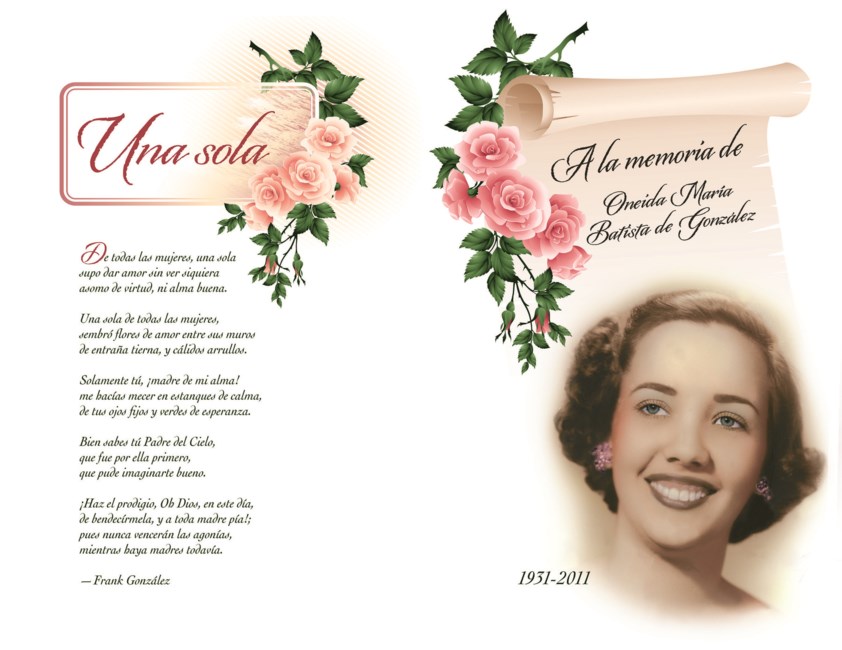 Obituary of Oneida M Gonzalez