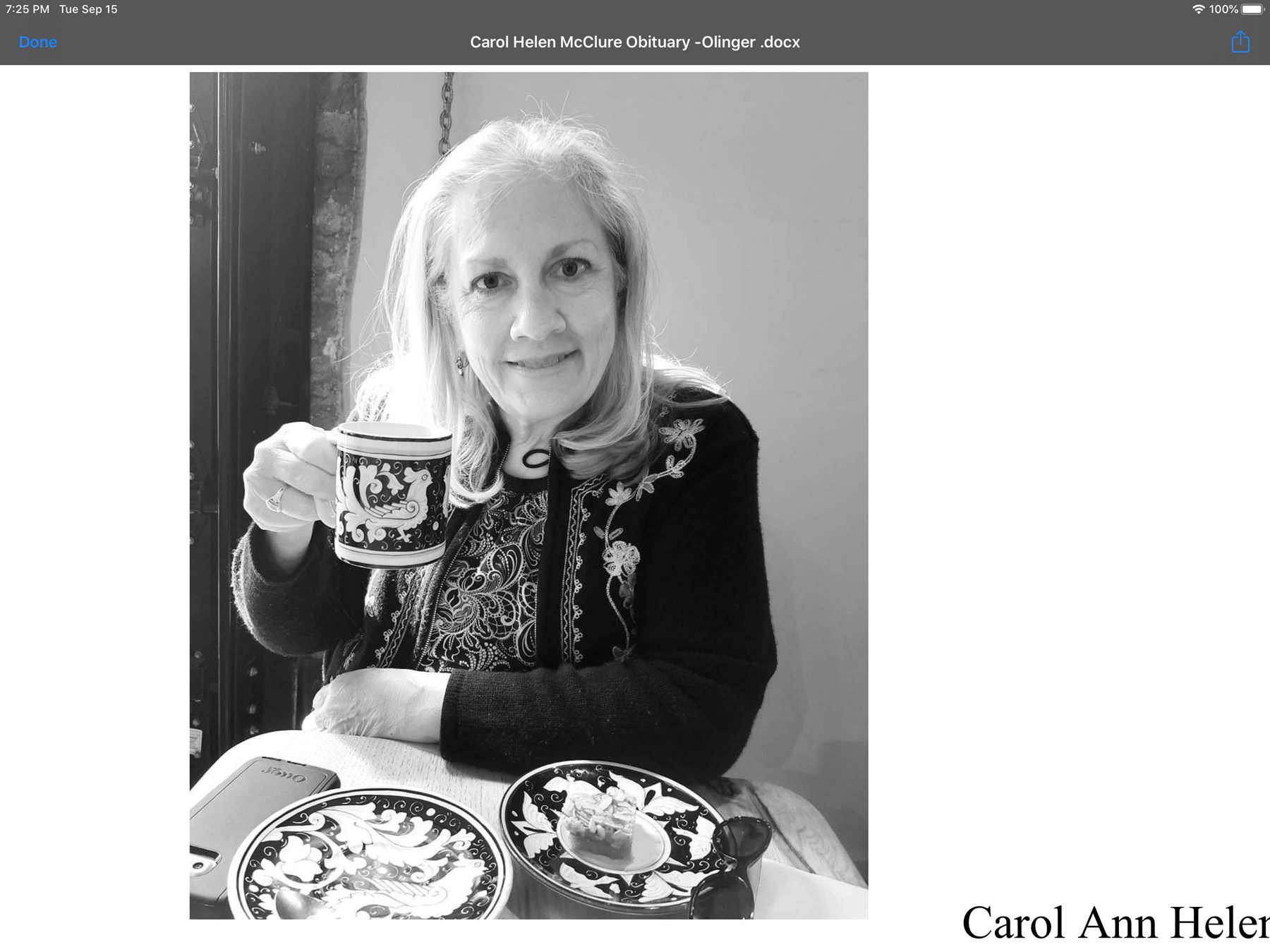 Obituary of Carol Ann Helen  McClure