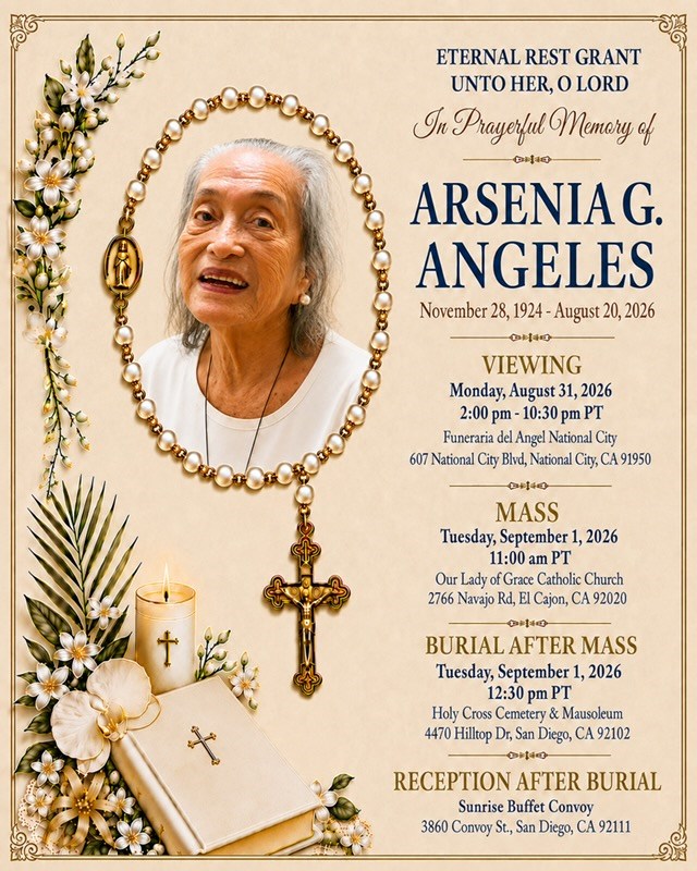 Obituary of Arsenia Gomez Angeles