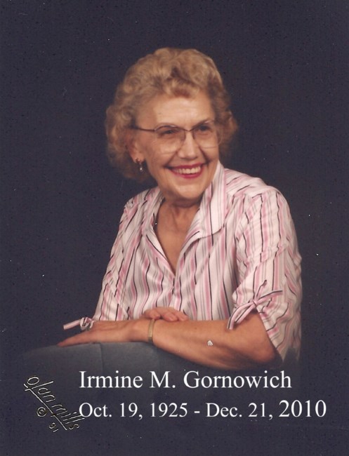 Obituary of Irmine Mary Klave Gornowich